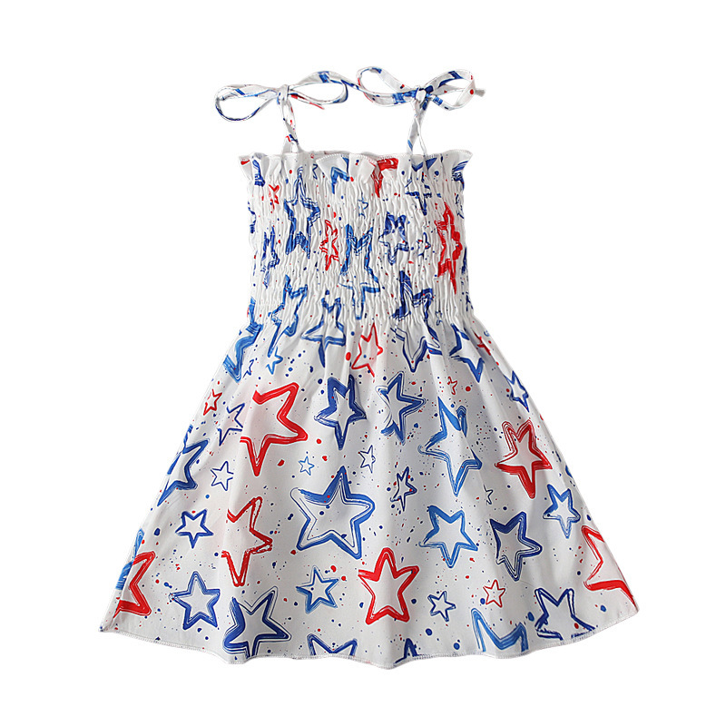 Baby Girl Independence Day Strappy Print Dress