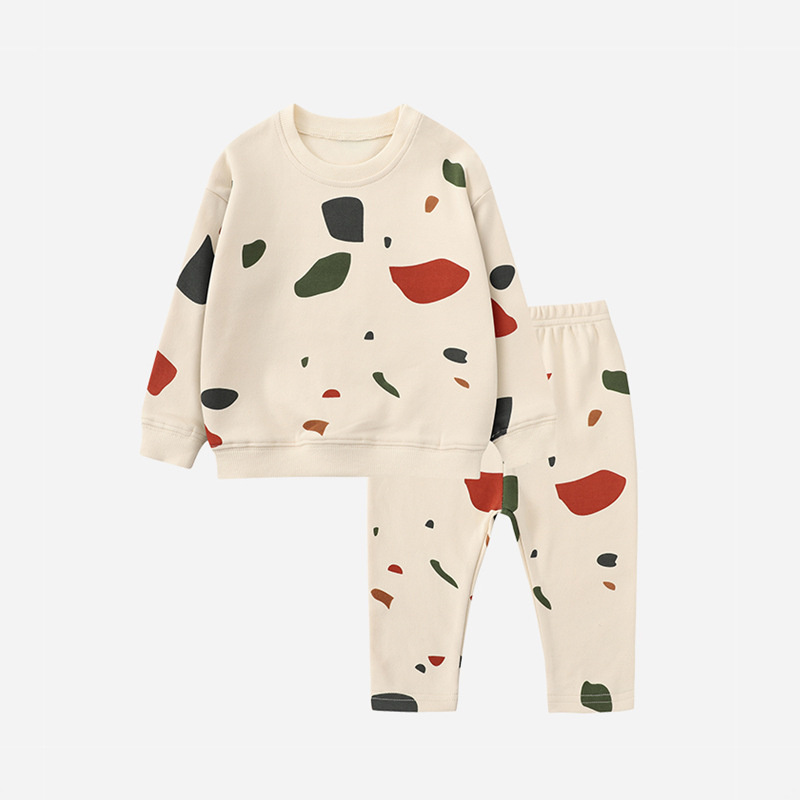 Baby Boy/Girl Cute Decorative Pattern Long Sleeve Sweatshirt + Pants Set