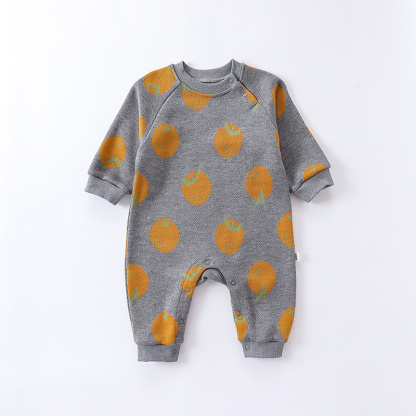 Baby Boy/Girl Cute Orange Fruit Long Sleeve Romper