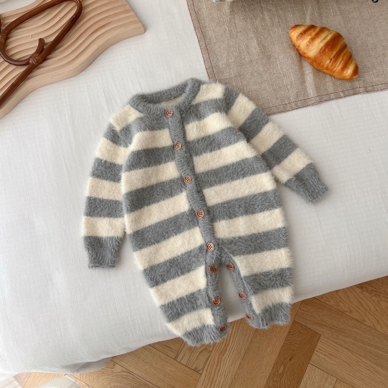 Baby Girl/Boy Mink Stripe Romper