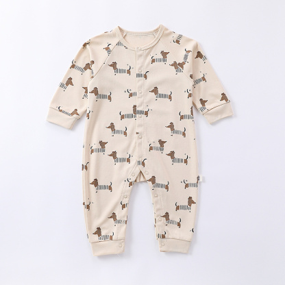Baby Boy/Girl Cute Puppy Moon Long Sleeve Romper