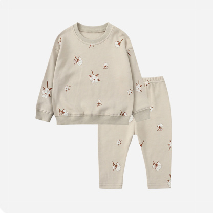 Baby Boy/Girl Cute Decorative Pattern Long Sleeve Sweatshirt + Pants Set