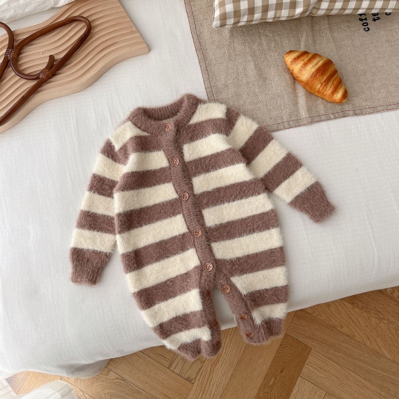 Baby Girl/Boy Mink Stripe Romper