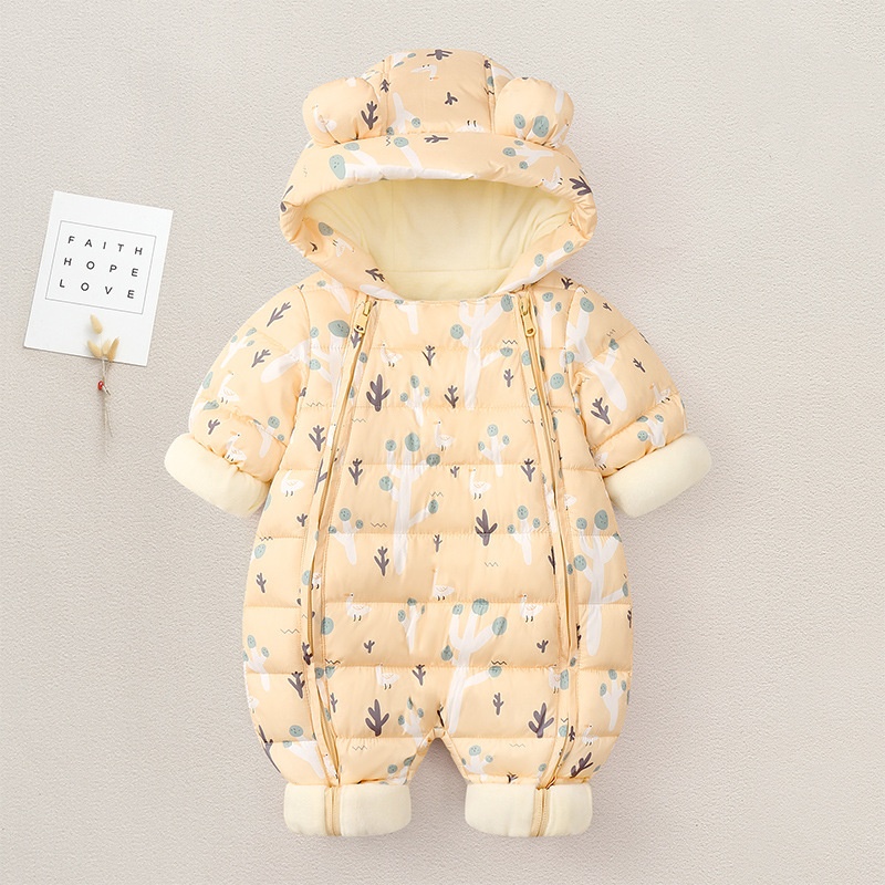 Baby Boy/Girl Multi-patterned Hooded Cotton Padded Romper