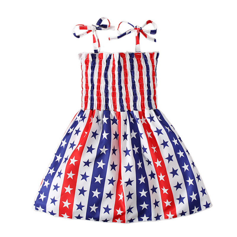 Baby Girl Independence Day Strappy Ensign Print Dress