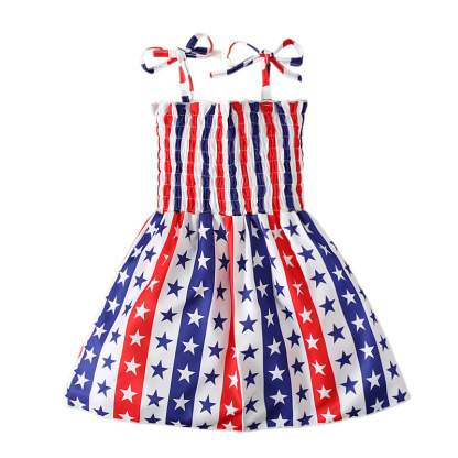 Baby Girl Independence Day Strappy Ensign Print Dress
