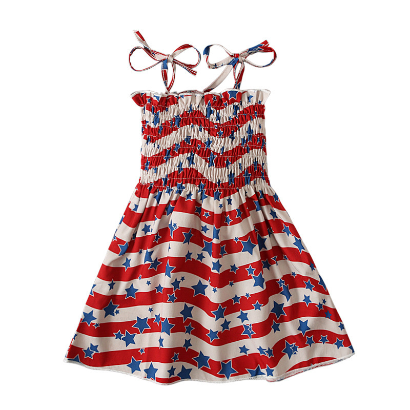 Baby Girl Independence Day Strappy Print Dress