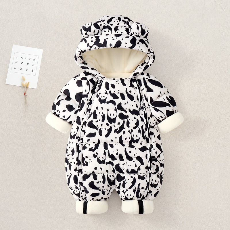 Baby Boy/Girl Multi-patterned Hooded Cotton Padded Romper