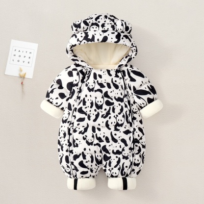 Baby Boy/Girl Multi-patterned Hooded Cotton Padded Romper