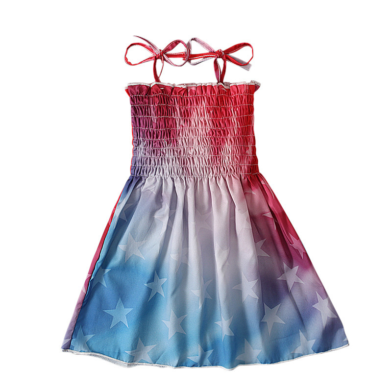 Baby Girl Independence Day Strappy Print Dress