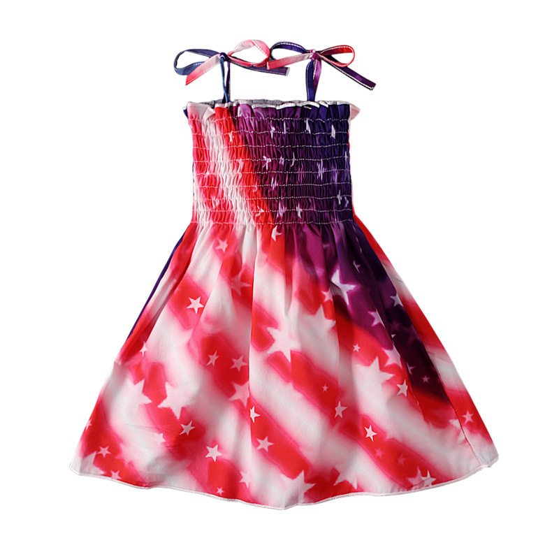 Baby Girl Independence Day Strappy Print Dress