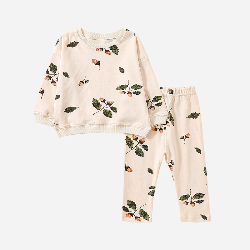 Baby Boy/Girl Cute Decorative Pattern Long Sleeve Sweatshirt + Pants Set