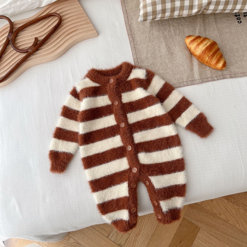 Baby Girl/Boy Mink Stripe Romper