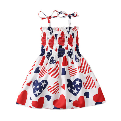 Baby Girl Independence Day Strappy Ensign Print Dress