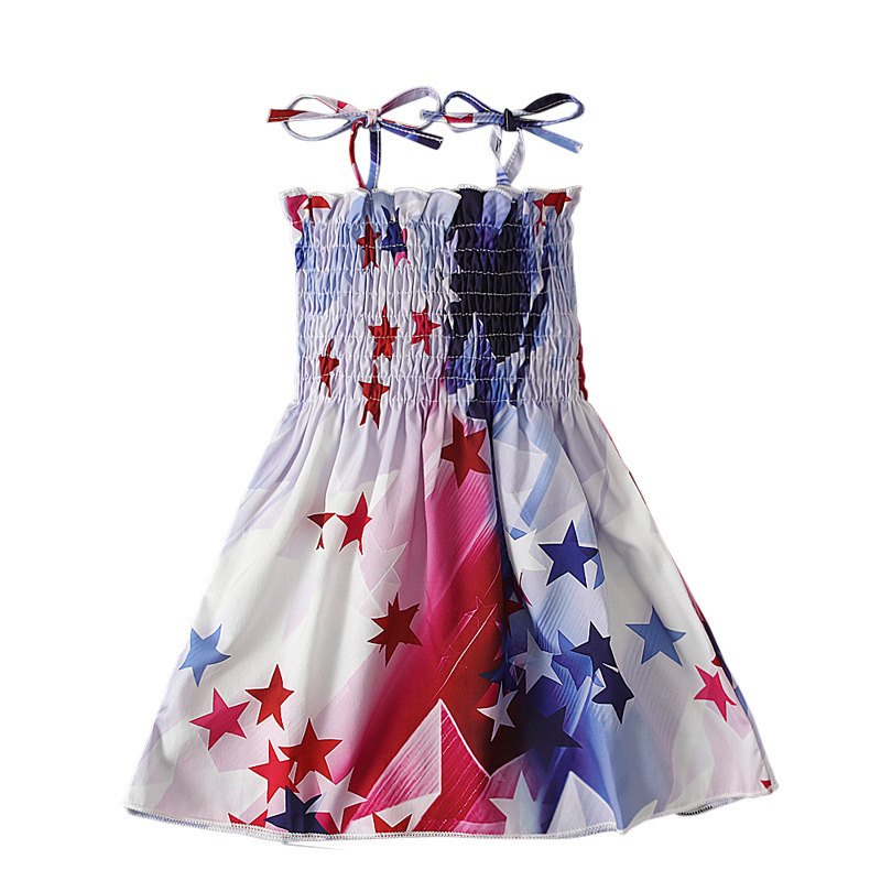 Baby Girl Independence Day Strappy Print Dress