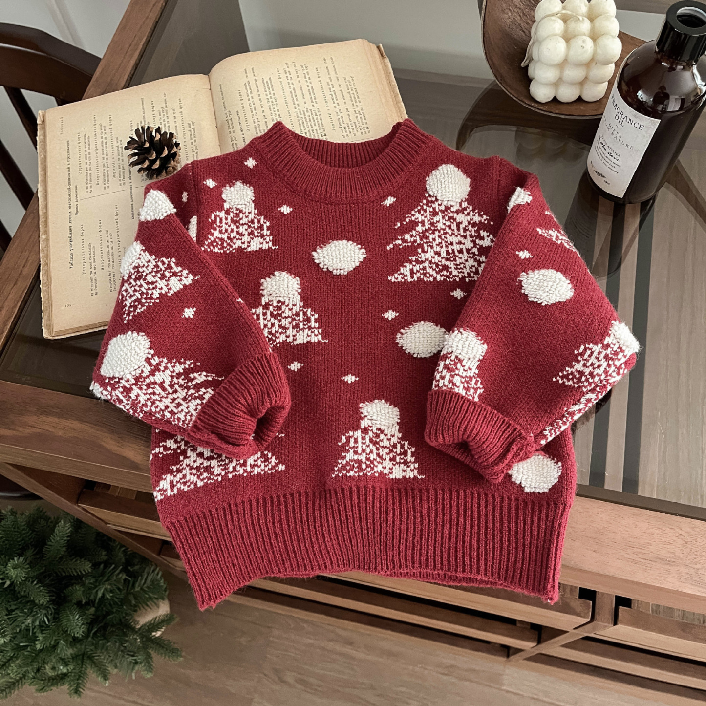 Baby Jacquard Embroidered Little Tree Knit Sweater