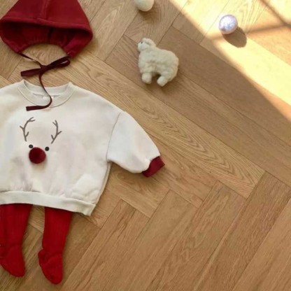 Baby Antler Print Long Sleeve Sweatshirt