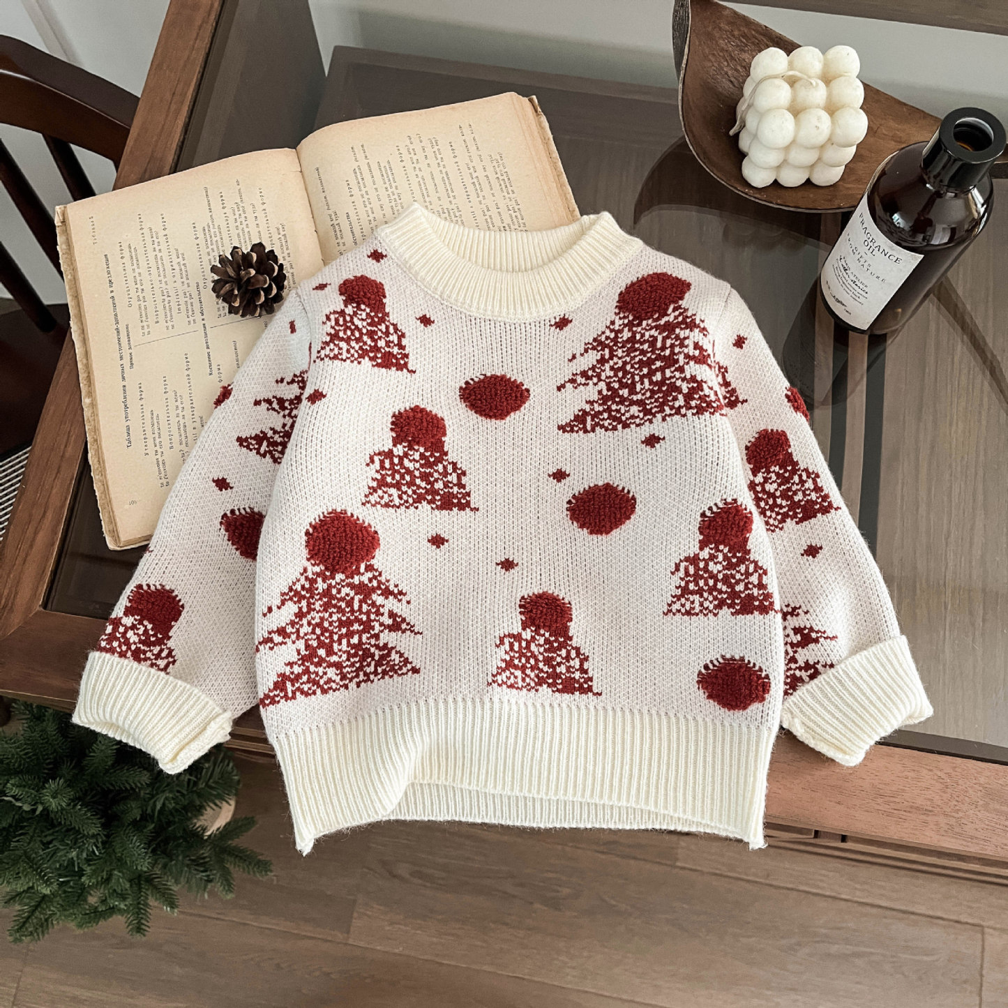 Baby Jacquard Embroidered Little Tree Knit Sweater