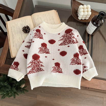 Baby Jacquard Embroidered Little Tree Knit Sweater