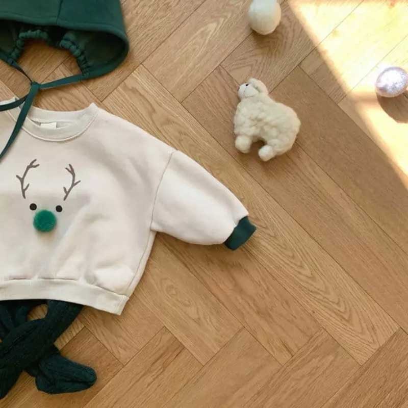 Baby Antler Print Long Sleeve Sweatshirt
