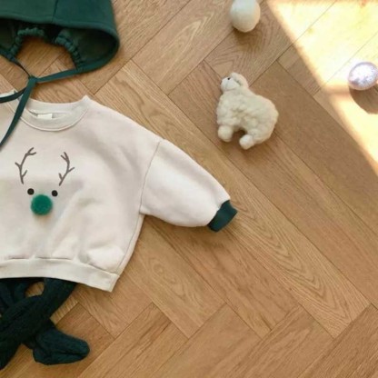 Baby Antler Print Long Sleeve Sweatshirt