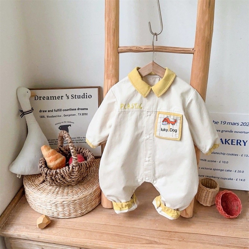 Baby Girl Corduroy Collar Long Sleeve Romper - kissminis