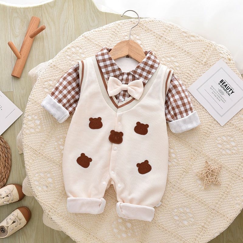 Baby Unisex Double Layer Long Sleeve Romper