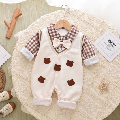 Baby Unisex Double Layer Long Sleeve Romper