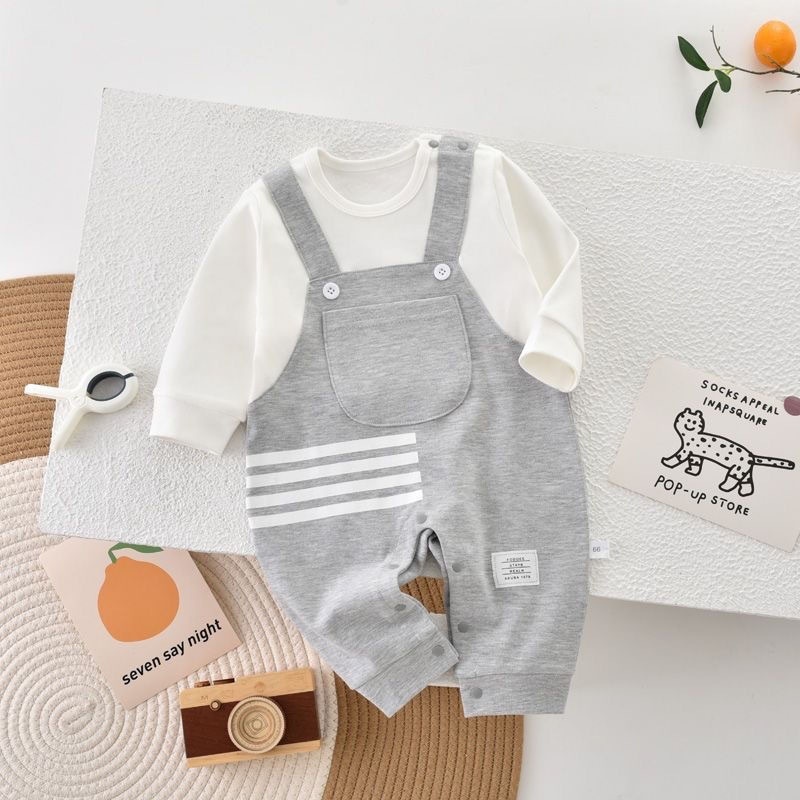 Baby Unisex Korean Style Long Sleeve Romper - kissminis