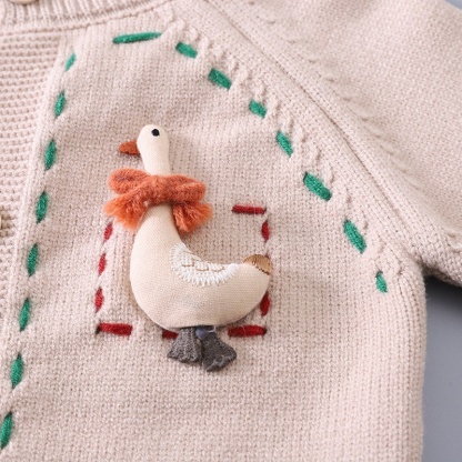 Baby Boy Duck Cardigan Three-Piece Set