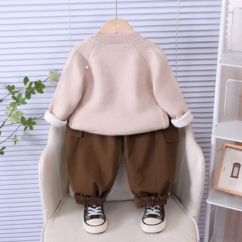 Baby Boy Duck Cardigan Three-Piece Set