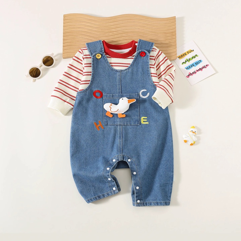 Baby Duck Suspenders Set