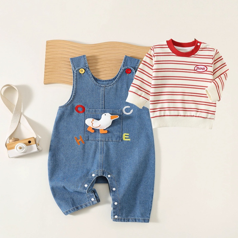 Baby Duck Suspenders Set