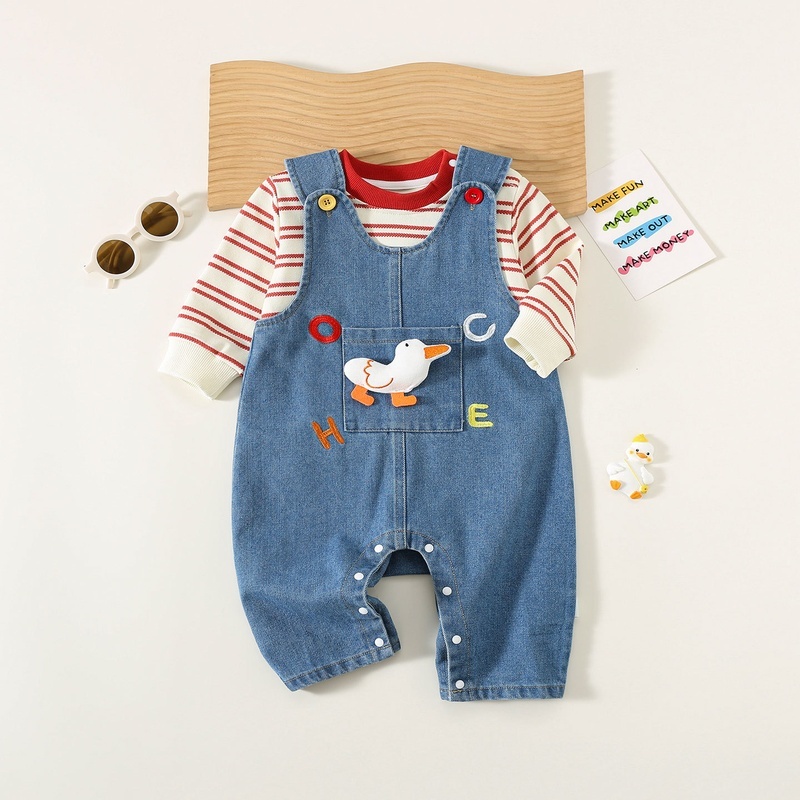 Baby Duck Suspenders Set