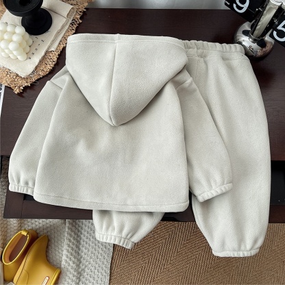 Double Sided Plush Hooded Kids Set