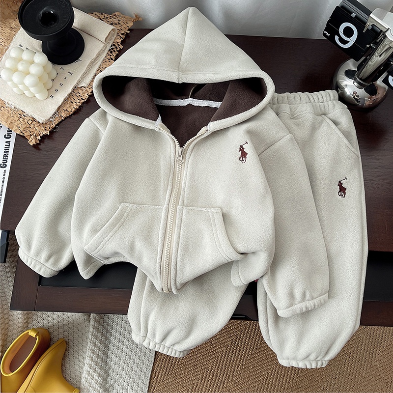 Double Sided Plush Hooded Kids Set
