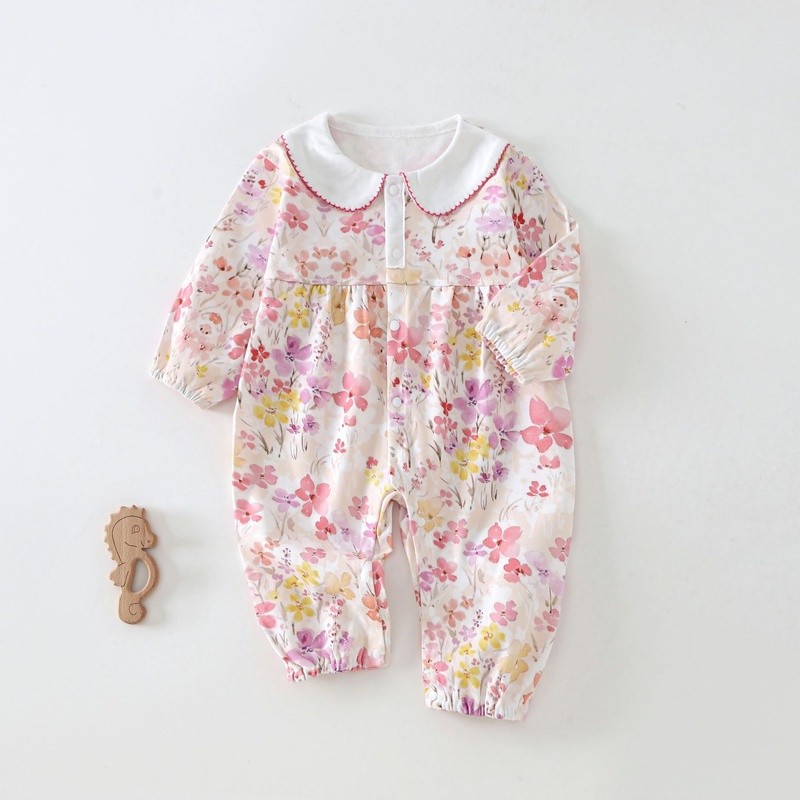 Baby Girl Sweet Lace Collar Long Sleeve Romper