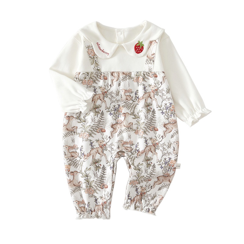 Baby Girl Sweet Lace Collar Long Sleeve Romper