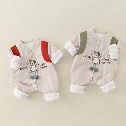 Baby Unisex Snoopy Zip Long Sleeve Romper