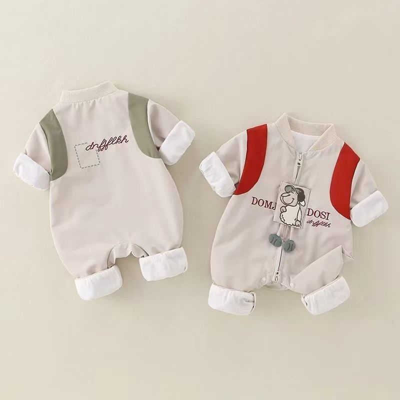 Baby Unisex Snoopy Zip Long Sleeve Romper
