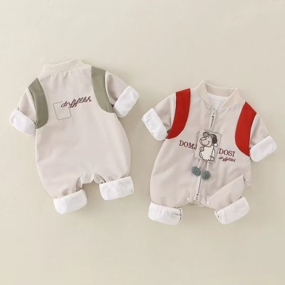 Baby Unisex Snoopy Zip Long Sleeve Romper