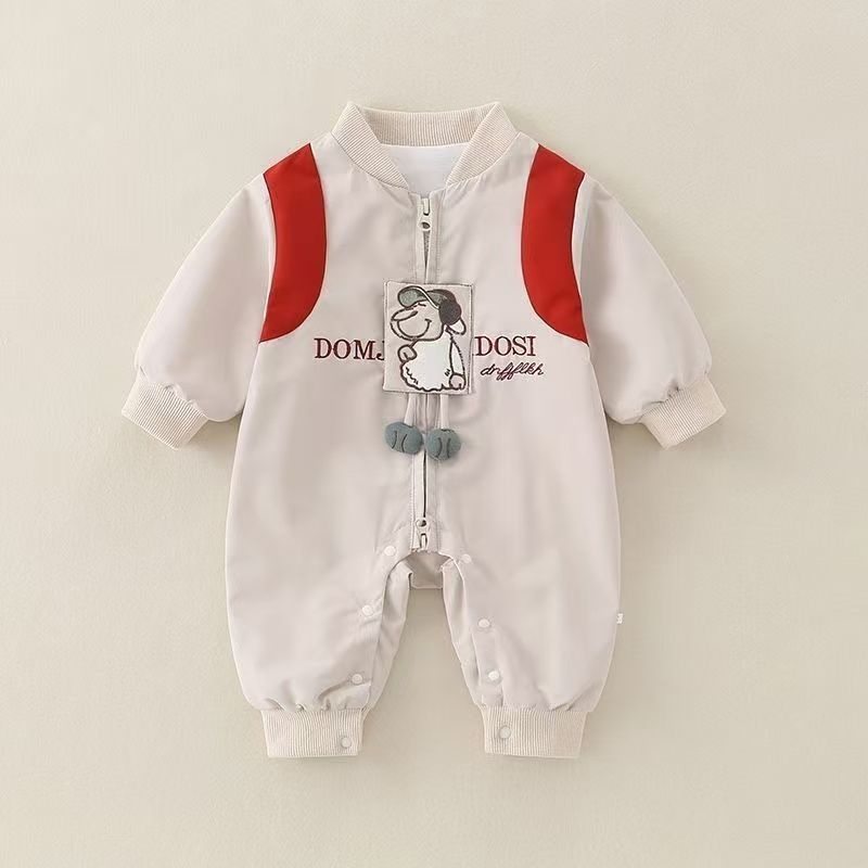 Baby Unisex Snoopy Zip Long Sleeve Romper