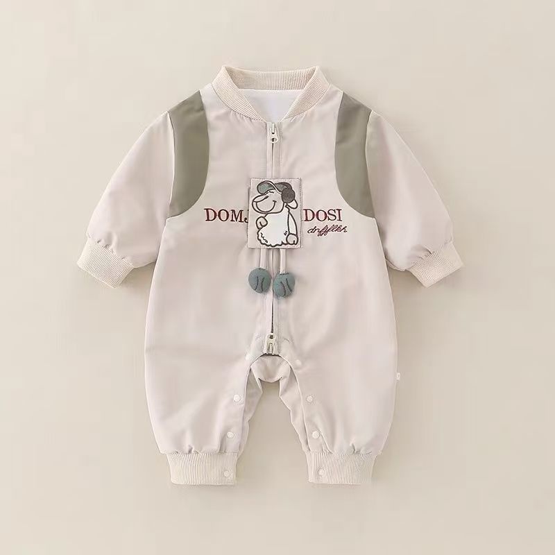 Baby Unisex Snoopy Zip Long Sleeve Romper