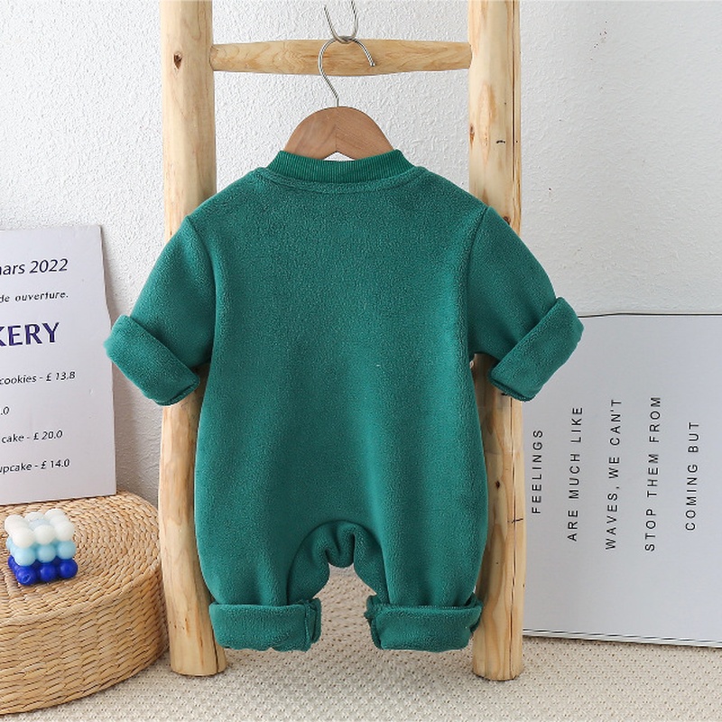Baby Unisex Fleece Korean Style Long Sleeve Romper