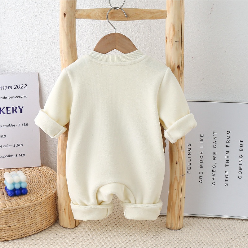 Baby Unisex Fleece Korean Style Long Sleeve Romper