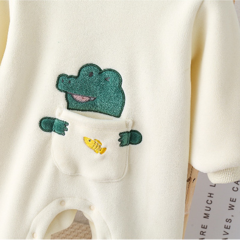 Baby Unisex Fleece Korean Style Long Sleeve Romper