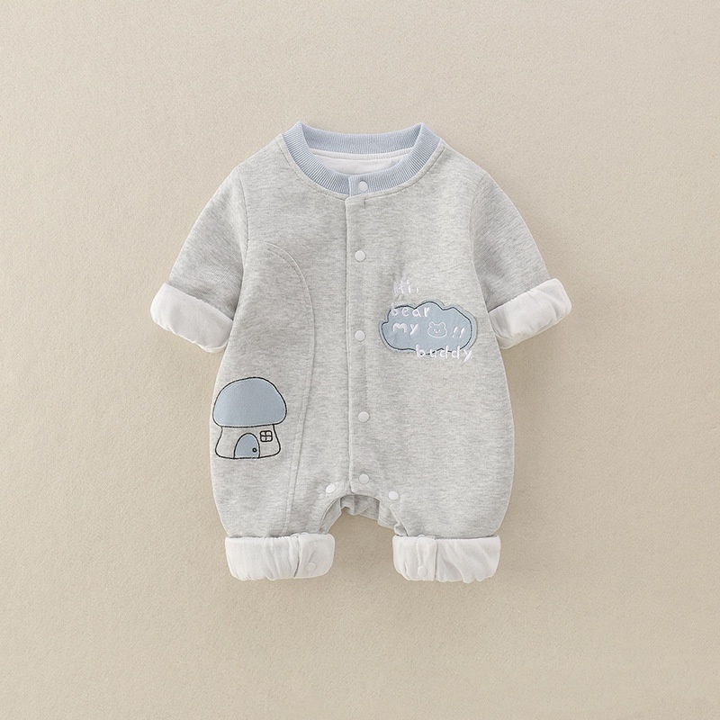 Baby Unisex Double Layer Long Sleeve Romper