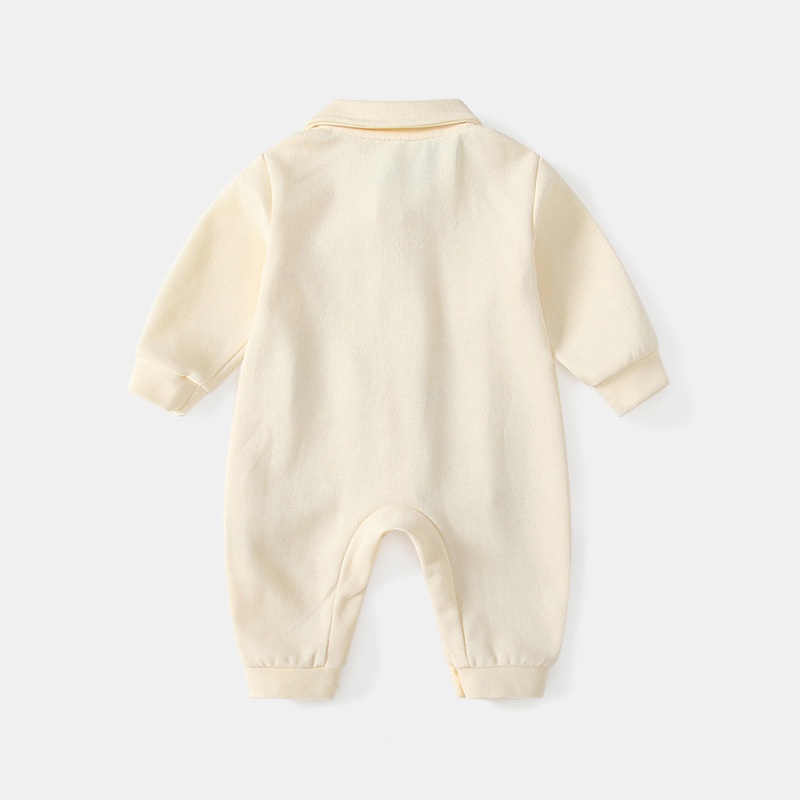 Baby Boy Cartoon Print Collar Long Sleeve Romper
