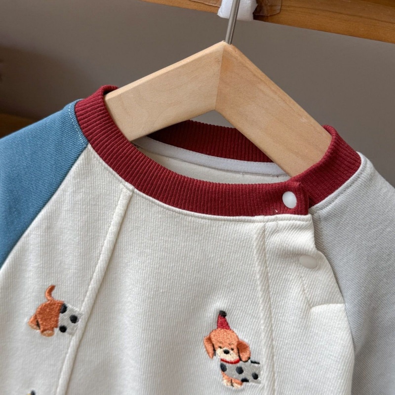 Baby Boy Cartoon Hoodie Long Sleeve Romper