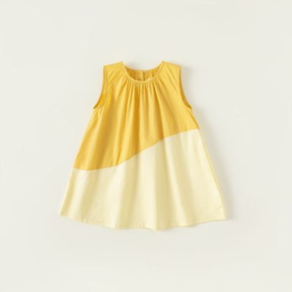 Baby Toddler Girl Block Color Sleeveless Dress